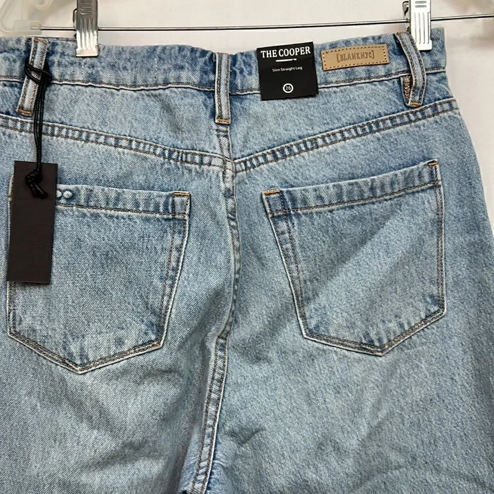 Blank NYC the Cooper long Slim Straight leg button fly jeans size 25 NWT
